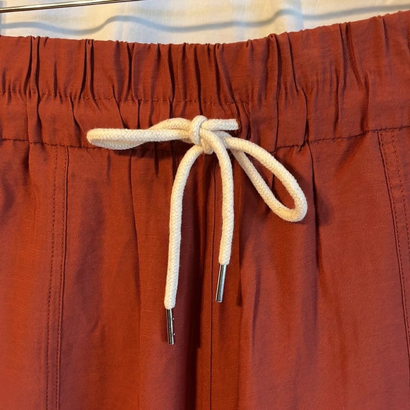 Zara High Waist Rust Orange Lightweight Tie Waist Jogger Pant - Picture 3 of 6